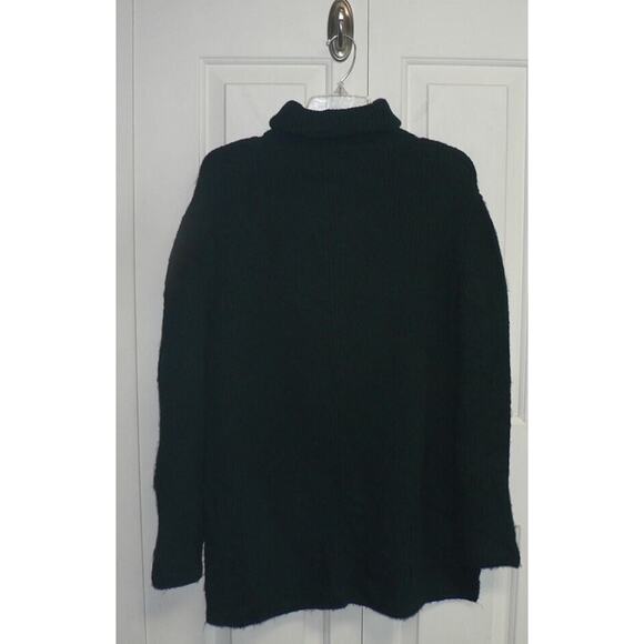 Sweet Romeo Abstract Rib Hi-Low Turtleneck Tunic Sweater in Dark Teal Small $58 - Picture 4 of 4